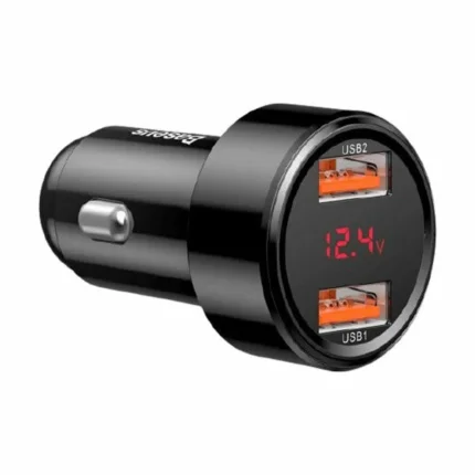 ראש מטען לרכב מהיר במיוחד בהספק 45 וואט עם 2 יציאות USB
